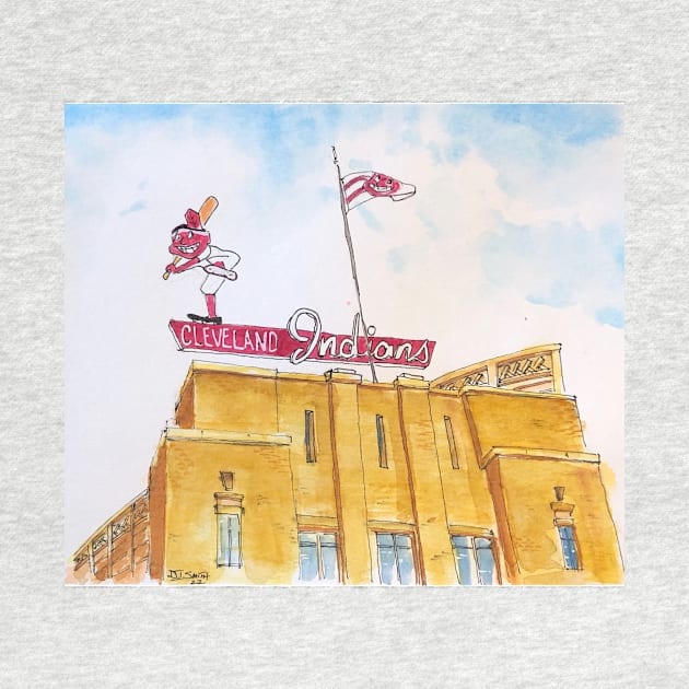 Old Municipal Stadium - Cleveland Indians by Darrell T Smith Art & Design